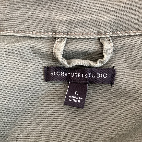 Signatures Studio olive denim jacket - Picture 3 of 10